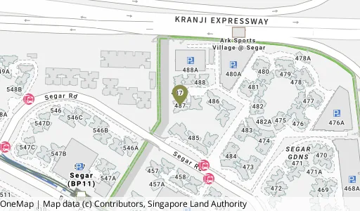 Location map of Blk 487 Segar Rd, a HDB resale block in Bukit Panjang, Singapore