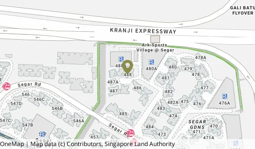 Location map of Blk 488 Segar Rd, a HDB resale block in Bukit Panjang, Singapore