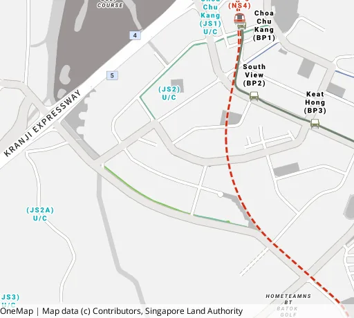 Map of the area around Blk 488D Choa Chu Kang Ave 5 in Choa Chu Kang, showing 400 m and 1 km rings and 3 primary schools within 1 km