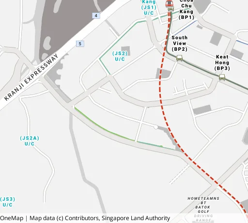 Map of the area around Blk 489A Choa Chu Kang Ave 5 in Choa Chu Kang, showing 400 m and 1 km rings and 3 primary schools within 1 km