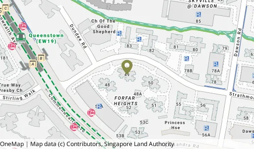Location map of Blk 49 Strathmore Ave, a HDB resale block in Queenstown, Singapore