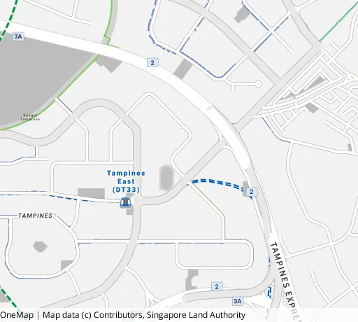 Map of the area around Blk 497B Tampines St 45 in Tampines, showing 400 m and 1 km rings and 2 primary schools within 1 km