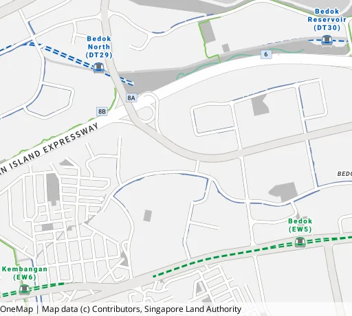 Map of the area around Blk 50 Chai Chee St in Bedok, showing 400 m and 1 km rings and 1 primary school within 1 km