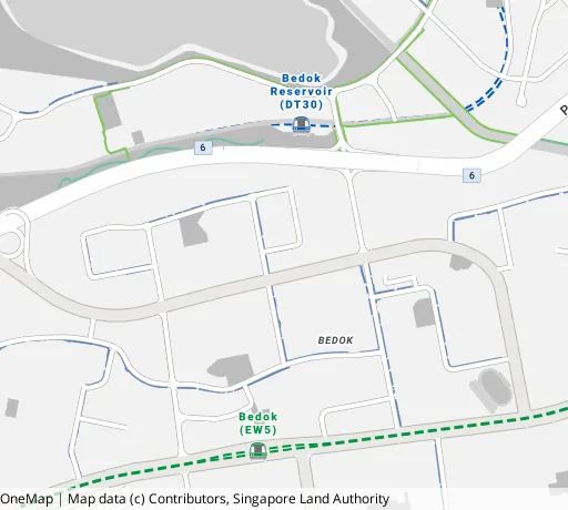 Map of the area around Blk 501 Bedok Nth St 3 in Bedok, showing 400 m and 1 km rings and 3 primary schools within 1 km