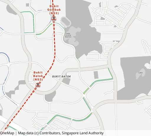 Map of the area around Blk 501 Bt Batok St 52 in Bukit Batok, showing 400 m and 1 km rings and 3 primary schools within 1 km