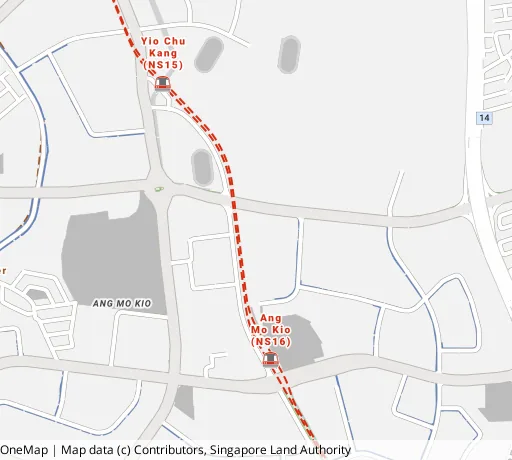 Map of the area around Blk 503 Ang Mo Kio Ave 5 in Ang Mo Kio, showing 400 m and 1 km rings and 2 primary schools within 1 km