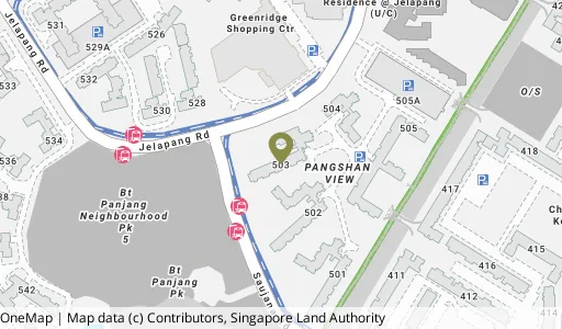 Location map of Blk 503 Jelapang Rd, a HDB resale block in Bukit Panjang, Singapore