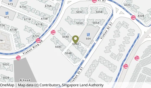 Location map of Blk 504A Yishun St 51, a HDB resale block in Yishun, Singapore