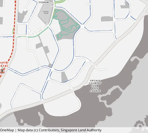 Map of the area around Blk 504D Yishun St 51 in Yishun, showing 400 m and 1 km rings and 3 primary schools within 1 km