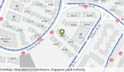 Location map of Blk 504D Yishun St 51, a HDB resale block in Yishun, Singapore