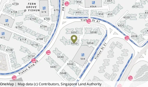 Location map of Blk 505D Yishun St 51, a HDB resale block in Yishun, Singapore