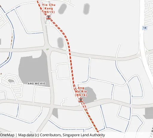 Map of the area around Blk 506 Ang Mo Kio Ave 8 in Ang Mo Kio, showing 400 m and 1 km rings and 2 primary schools within 1 km