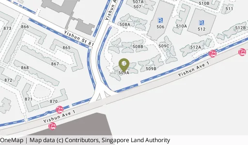 Location map of Blk 509A Yishun Ave 4, a HDB resale block in Yishun, Singapore