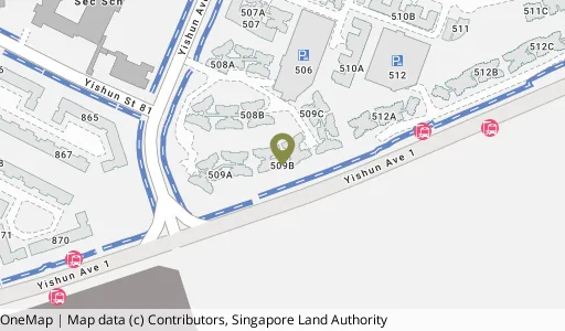 Location map of Blk 509B Yishun Ave 4, a HDB resale block in Yishun, Singapore