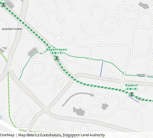Map of the area around Blk 51 Strathmore Ave in Queenstown, showing 400 m and 1 km rings and 1 primary school within 1 km