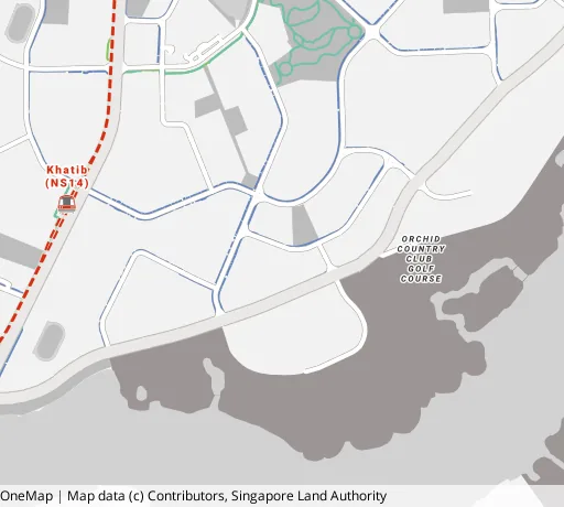 Map of the area around Blk 511A Yishun St 51 in Yishun, showing 400 m and 1 km rings and 2 primary schools within 1 km