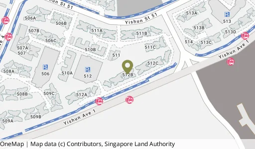 Location map of Blk 512B Yishun St 51, a HDB resale block in Yishun, Singapore