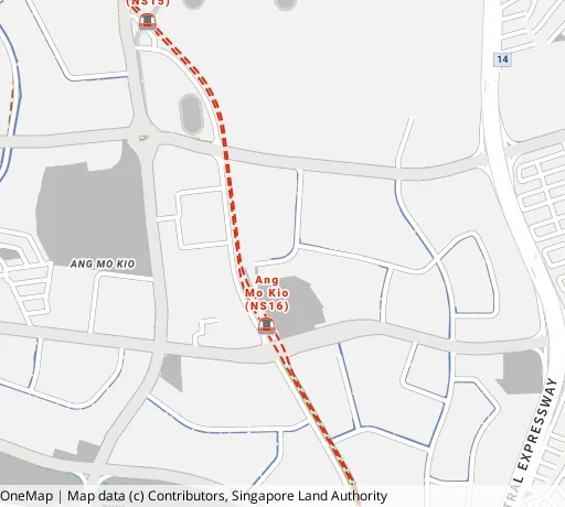 Map of the area around Blk 513 Ang Mo Kio Ave 8 in Ang Mo Kio, showing 400 m and 1 km rings and 3 primary schools within 1 km