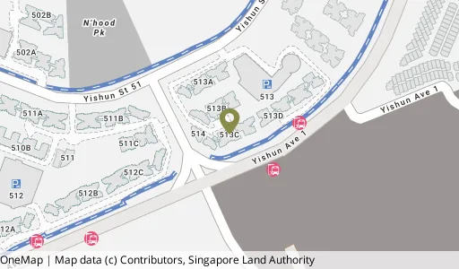 Location map of Blk 513C Yishun St 51, a HDB resale block in Yishun, Singapore
