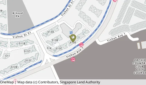 Location map of Blk 513D Yishun St 51, a HDB resale block in Yishun, Singapore