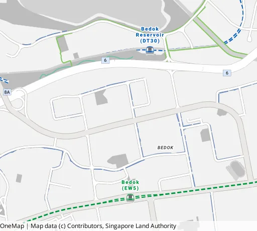 Map of the area around Blk 516 Bedok Nth Ave 2 in Bedok, showing 400 m and 1 km rings and 3 primary schools within 1 km
