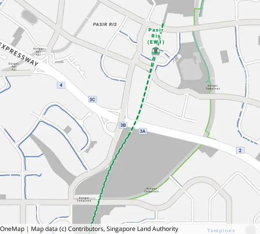Map of the area around Blk 526A Pasir Ris St 51 in Pasir Ris, showing 400 m and 1 km rings and 2 primary schools within 1 km
