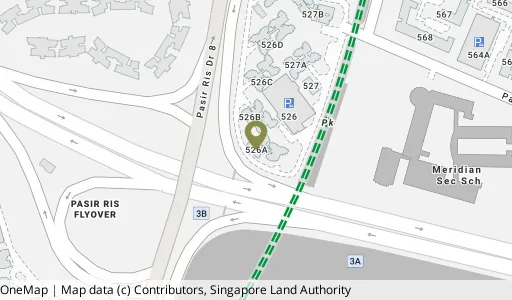 Location map of Blk 526A Pasir Ris St 51, a HDB resale block in Pasir Ris, Singapore