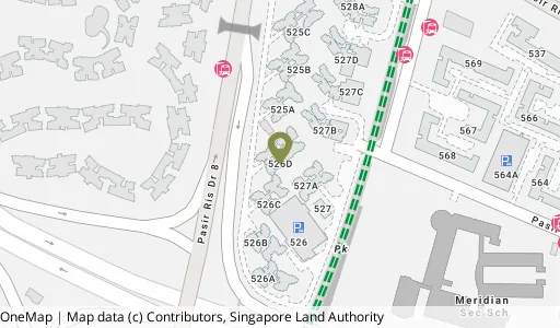 Location map of Blk 526D Pasir Ris St 51, a HDB resale block in Pasir Ris, Singapore