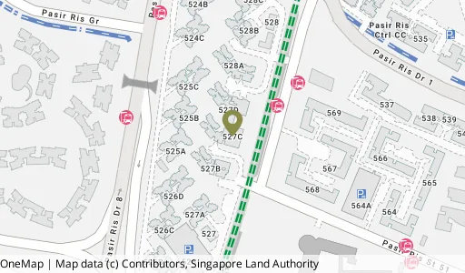 Location map of Blk 527C Pasir Ris St 51, a HDB resale block in Pasir Ris, Singapore