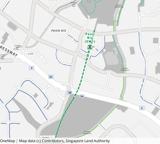 Map of the area around Blk 527D Pasir Ris St 51 in Pasir Ris, showing 400 m and 1 km rings and 1 primary school within 1 km
