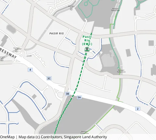 Map of the area around Blk 528A Pasir Ris St 51 in Pasir Ris, showing 400 m and 1 km rings and 1 primary school within 1 km
