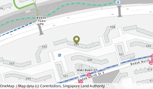 Location map of Blk 529 Bedok Nth St 3, a HDB resale block in Bedok, Singapore