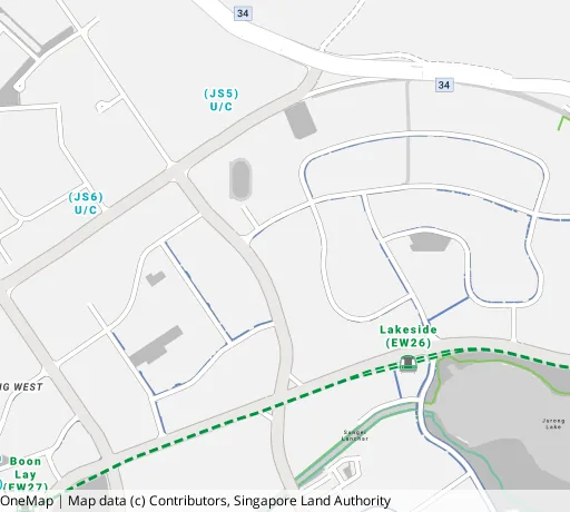 Map of the area around Blk 529 Jurong West St 52 in Jurong West, showing 400 m and 1 km rings and 4 primary schools within 1 km