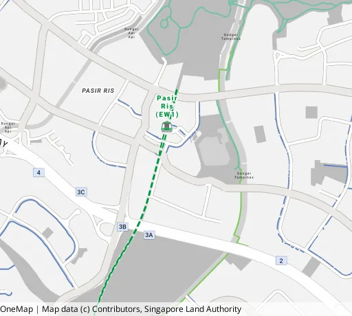 Map of the area around Blk 530A Pasir Ris Dr 1 in Pasir Ris, showing 400 m and 1 km rings and 2 primary schools within 1 km