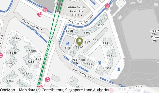 Location map of Blk 530A Pasir Ris Dr 1, a HDB resale block in Pasir Ris, Singapore
