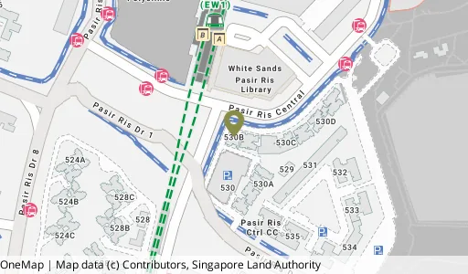 Location map of Blk 530B Pasir Ris Dr 1, a HDB resale block in Pasir Ris, Singapore