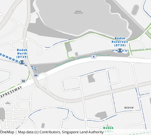 Map of the area around Blk 532 Bedok Nth St 3 in Bedok, showing 400 m and 1 km rings and 3 primary schools within 1 km