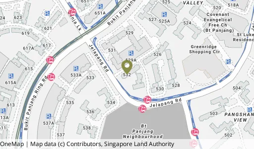 Location map of Blk 532 Jelapang Rd, a HDB resale block in Bukit Panjang, Singapore
