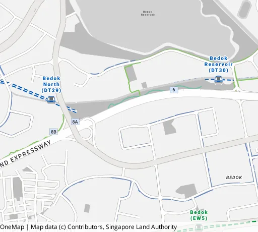 Map of the area around Blk 533 Bedok Nth St 3 in Bedok, showing 400 m and 1 km rings and 3 primary schools within 1 km