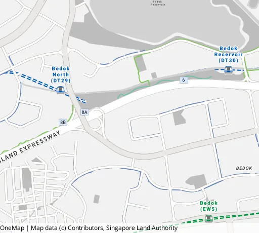 Map of the area around Blk 535 Bedok Nth St 3 in Bedok, showing 400 m and 1 km rings and 3 primary schools within 1 km
