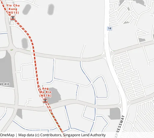 Map of the area around Blk 536 Ang Mo Kio Ave 10 in Ang Mo Kio, showing 400 m and 1 km rings and 1 primary school within 1 km