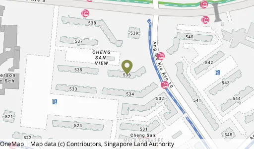 Location map of Blk 536 Ang Mo Kio Ave 10, a HDB resale block in Ang Mo Kio, Singapore
