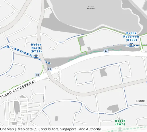 Map of the area around Blk 536 Bedok Nth St 3 in Bedok, showing 400 m and 1 km rings and 2 primary schools within 1 km