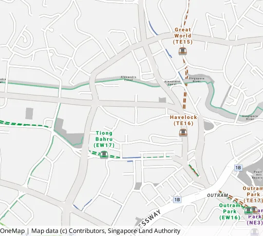 Map of the area around Blk 54 Havelock Rd in Bukit Merah, showing 400 m and 1 km rings and 3 primary schools within 1 km