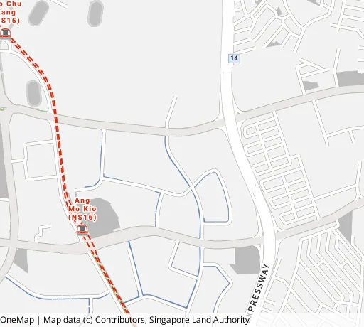 Map of the area around Blk 541 Ang Mo Kio Ave 10 in Ang Mo Kio, showing 400 m and 1 km rings and 1 primary school within 1 km