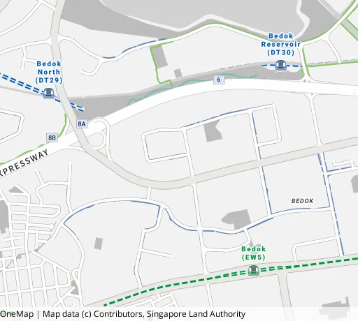 Map of the area around Blk 546 Bedok Nth St 3 in Bedok, showing 400 m and 1 km rings and 3 primary schools within 1 km