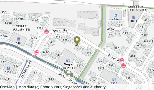 Location map of Blk 546B Segar Rd, a HDB resale block in Bukit Panjang, Singapore
