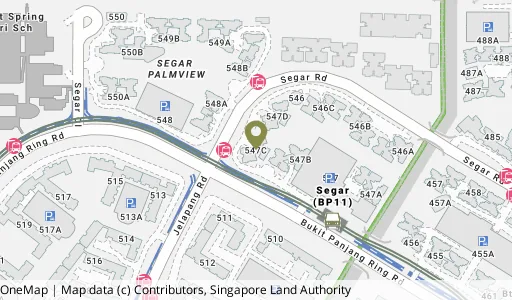 Location map of Blk 547C Segar Rd, a HDB resale block in Bukit Panjang, Singapore