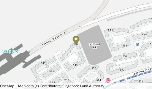 Location map of Blk 548 Jurong West St 42, a HDB resale block in Jurong West, Singapore