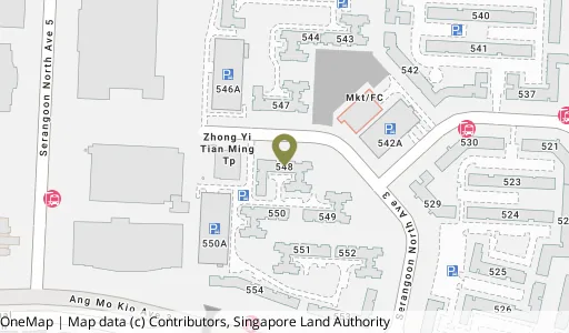 Location map of Blk 548 Serangoon Nth Ave 3, a HDB resale block in Serangoon, Singapore